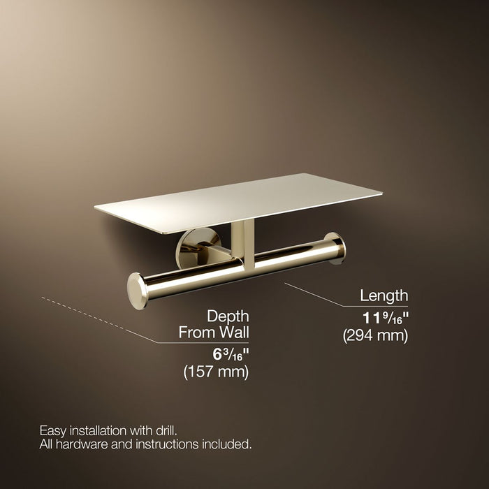 KOHLER K-78384 Components Covered double toilet paper holder