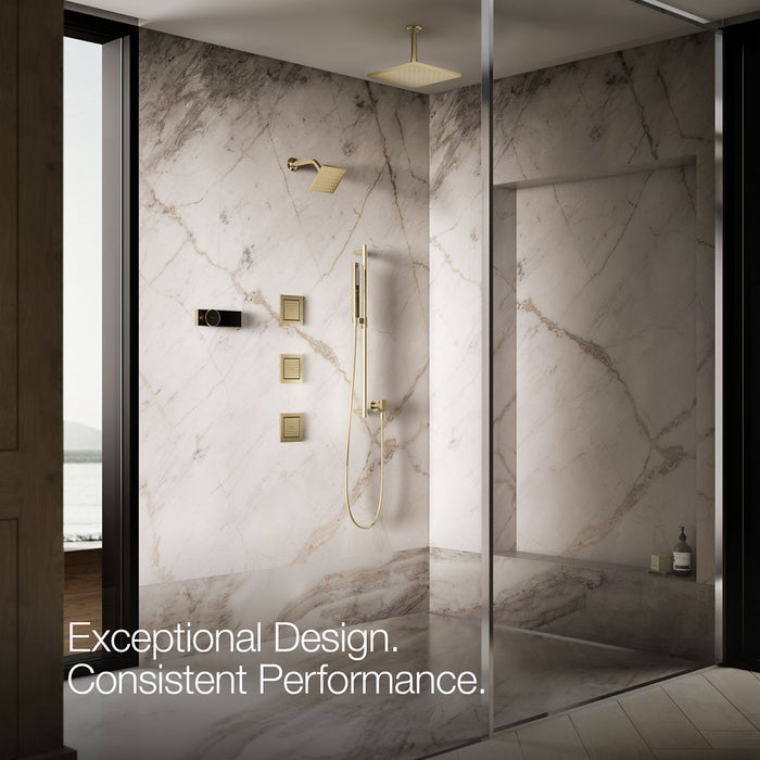 KOHLER K-8002 WaterTile Square 54-nozzle single-function body spray, 2.5 gpm, vibrant french gold - view 5
