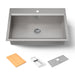 KOHLER K-80084-1PC Task 33" top-/undermount single-bowl workstation kitchen sink, stainless steel - view 5