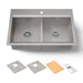 KOHLER K-80085-1PC Task Smart Divide 33" top-/undermount double-bowl workstation kitchen sink, stainless steel - view 5