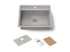 KOHLER K-80086-1PC Task 27" top-/undermount single-bowl workstation kitchen sink, stainless steel