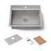KOHLER K-80086-1PC Task 27" top-/undermount single-bowl workstation kitchen sink, stainless steel - view 4