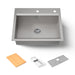KOHLER K-80086-2PC Task 27" top-/undermount single-bowl workstation kitchen sink, stainless steel - view 5