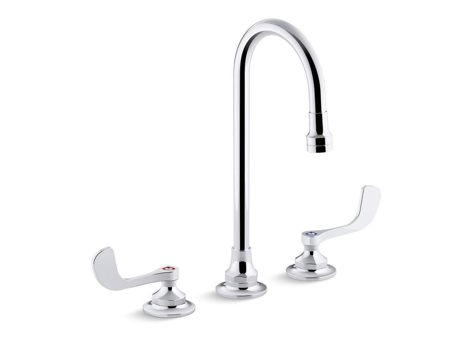 KOHLER K-800T70-5ANA Triton 0.5 gpm widespread bathroom sink faucet with aerated flow, gooseneck spout and wristblade...