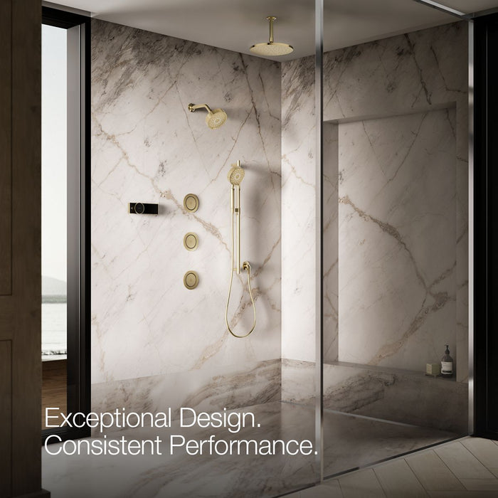 KOHLER K-8014 WaterTile Round 54-nozzle single-function body spray, 2.0 gpm, vibrant french gold - view 5