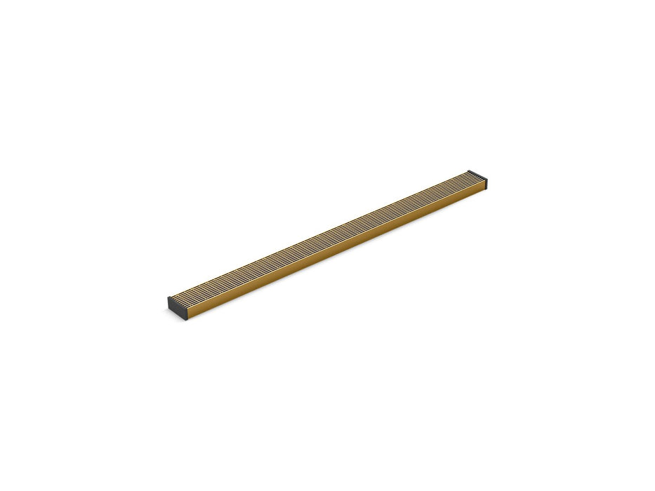 KOHLER K-80653 2-1/2" x 36" linear drain grate with lattice pattern, vibrant brushed moderne brass