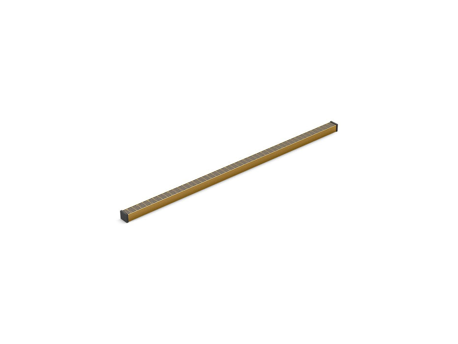 KOHLER K-80654 2-1/2" x 48" linear drain grate with lattice pattern, vibrant brushed moderne brass