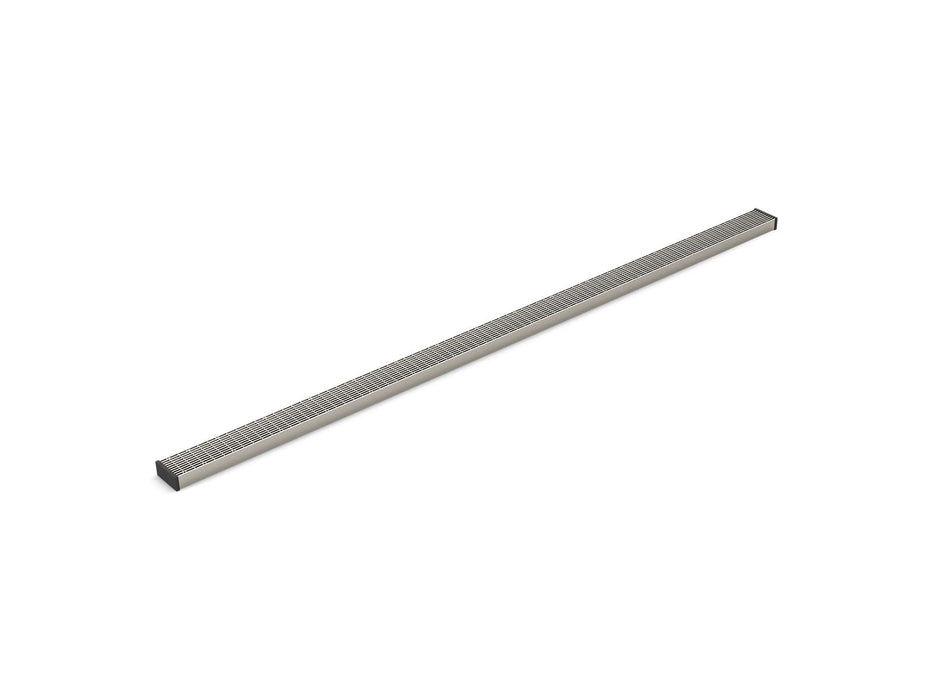 KOHLER K-80655 2-1/2" x 60" linear drain grate with lattice pattern, anodized brushed nickel