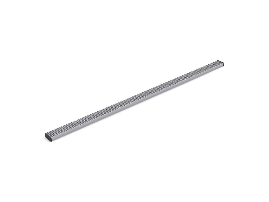 KOHLER K-80655 2-1/2" x 60" linear drain grate with lattice pattern, bright silver