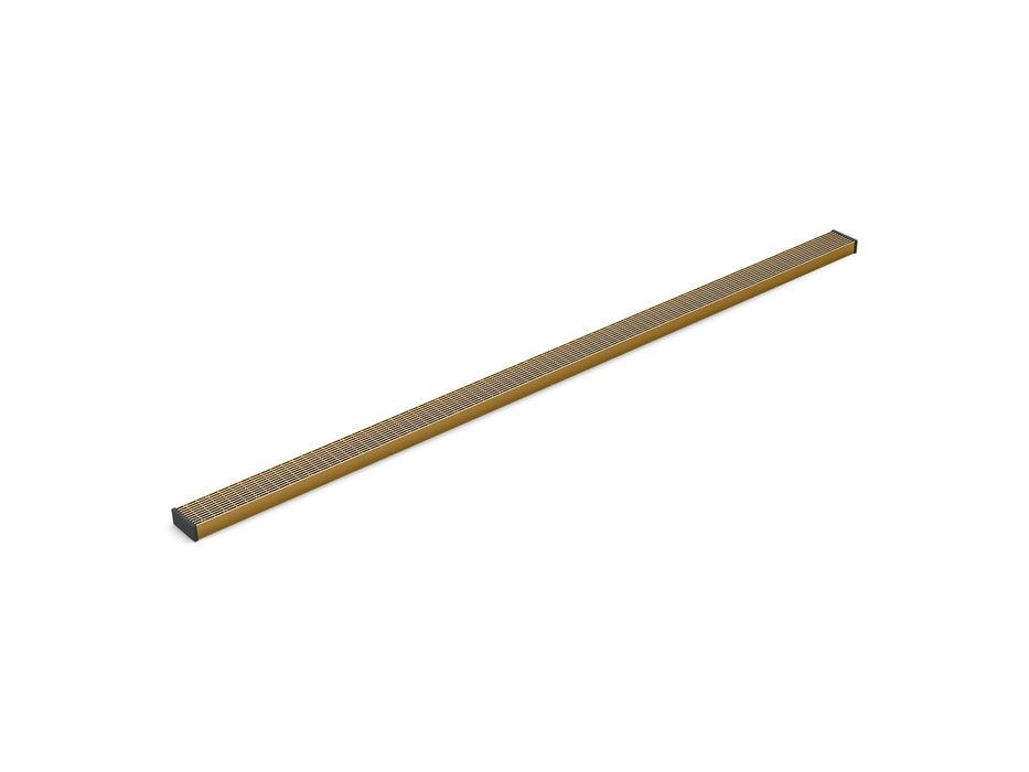 KOHLER K-80655 2-1/2" x 60" linear drain grate with lattice pattern, vibrant brushed moderne brass
