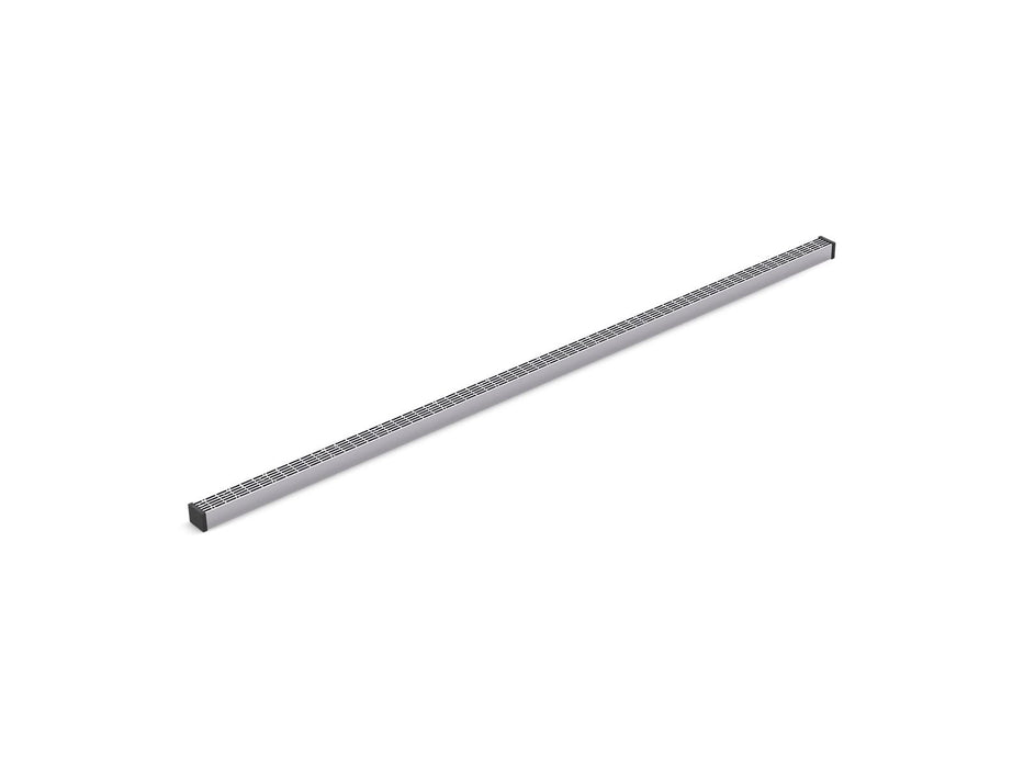 KOHLER K-80657 1-1/4" x 48" linear drain grate with lattice pattern, bright silver