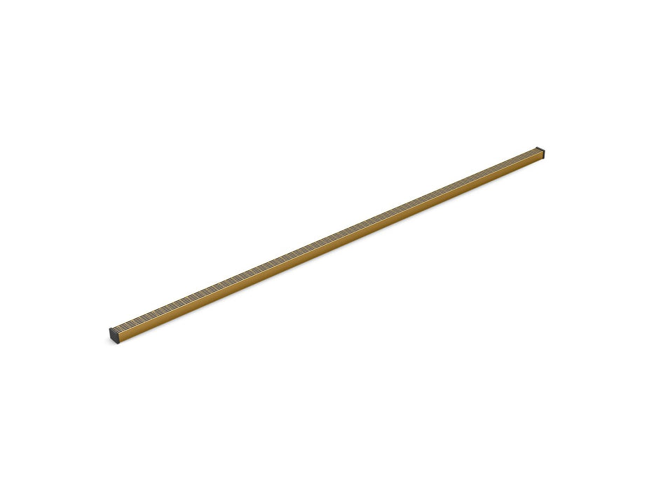 KOHLER K-80658 1-1/4" x 60" linear drain grate with lattice pattern, vibrant brushed moderne brass