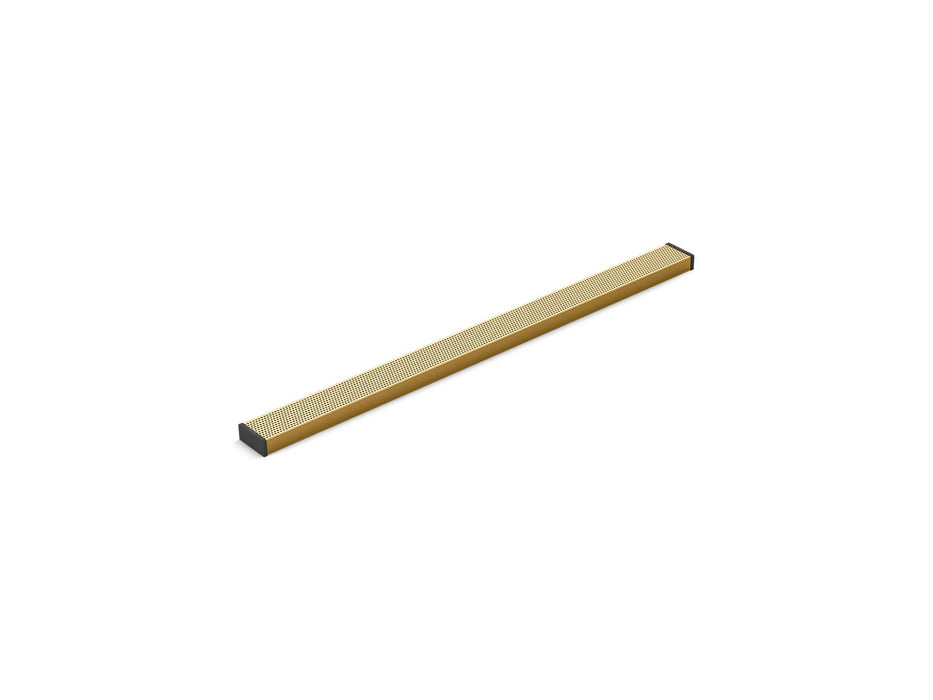 KOHLER K-80659 2-1/2" x 36" linear drain grate with perforated pattern, vibrant brushed moderne brass