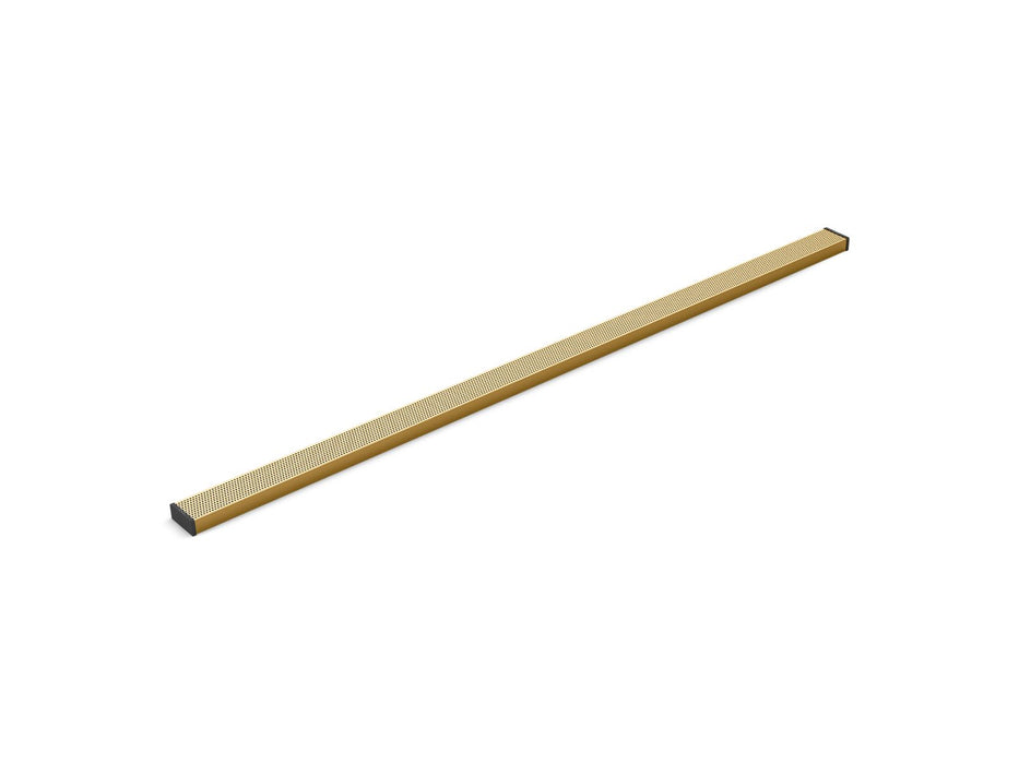 KOHLER K-80661 2-1/2" x 60" linear drain grate with perforated pattern, vibrant brushed moderne brass
