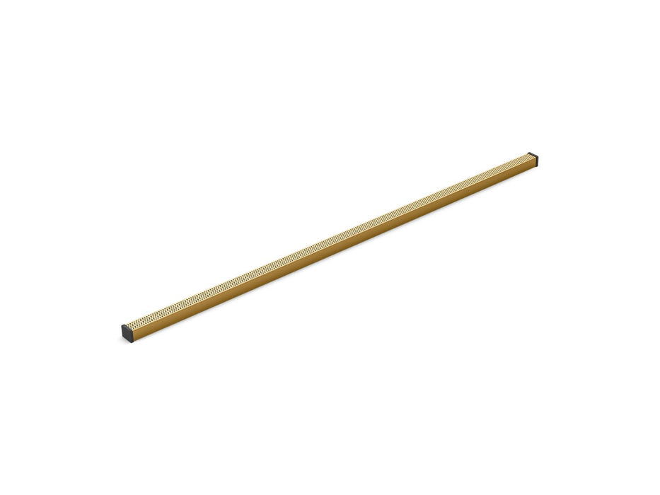 KOHLER K-80663 1-1/4" x 48" linear drain grate with perforated pattern, vibrant brushed moderne brass