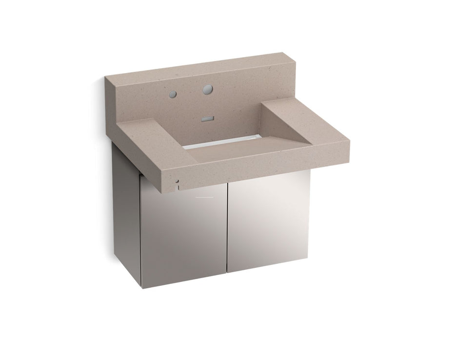 KOHLER K-81024-BSS Constellation 30" wall-mount lavatory system with backsplash, canvas