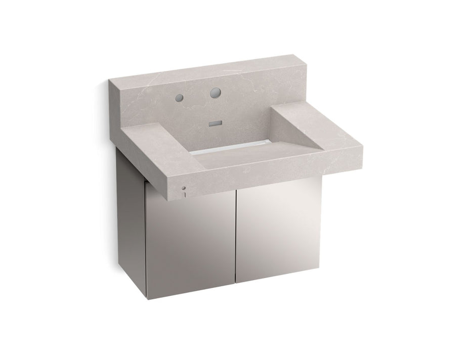 KOHLER K-81024-BSS Constellation 30" wall-mount lavatory system with backsplash, desertsilver