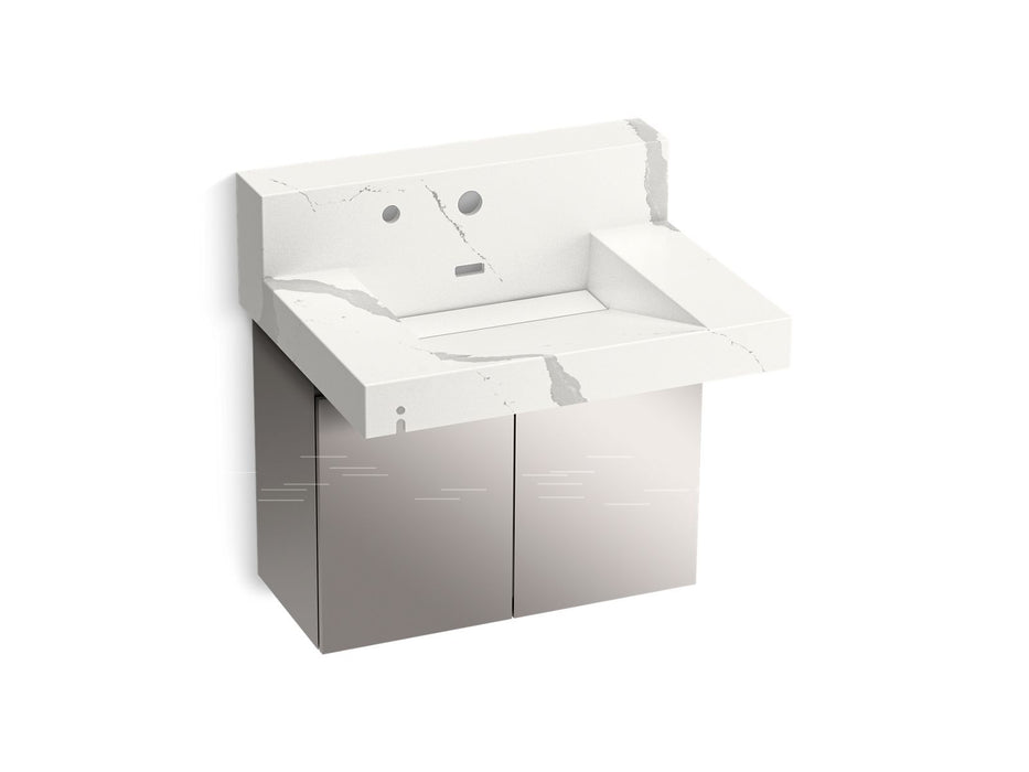 KOHLER K-81024-BSS Constellation 30" wall-mount lavatory system with backsplash, et bianco cal