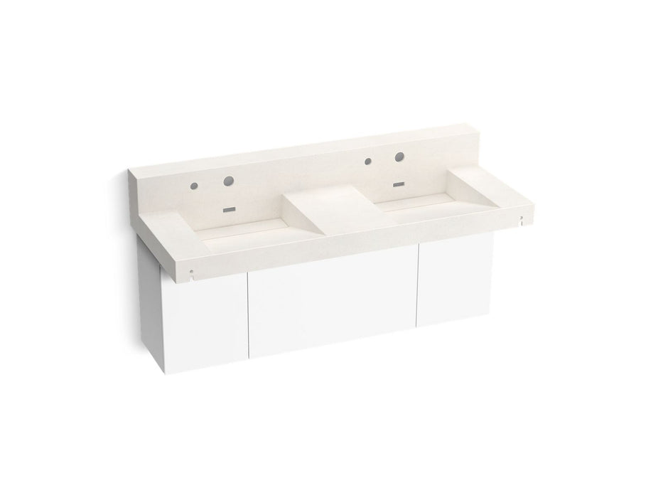 KOHLER K-81025-BPW Constellation 60" wall-mount basin lavatory system with backsplash, arrow root