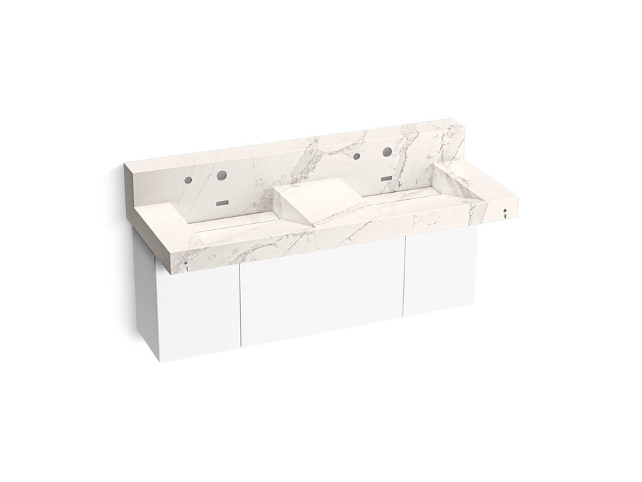 KOHLER K-81025-BPW Constellation 60" wall-mount basin lavatory system with backsplash, et cal gold