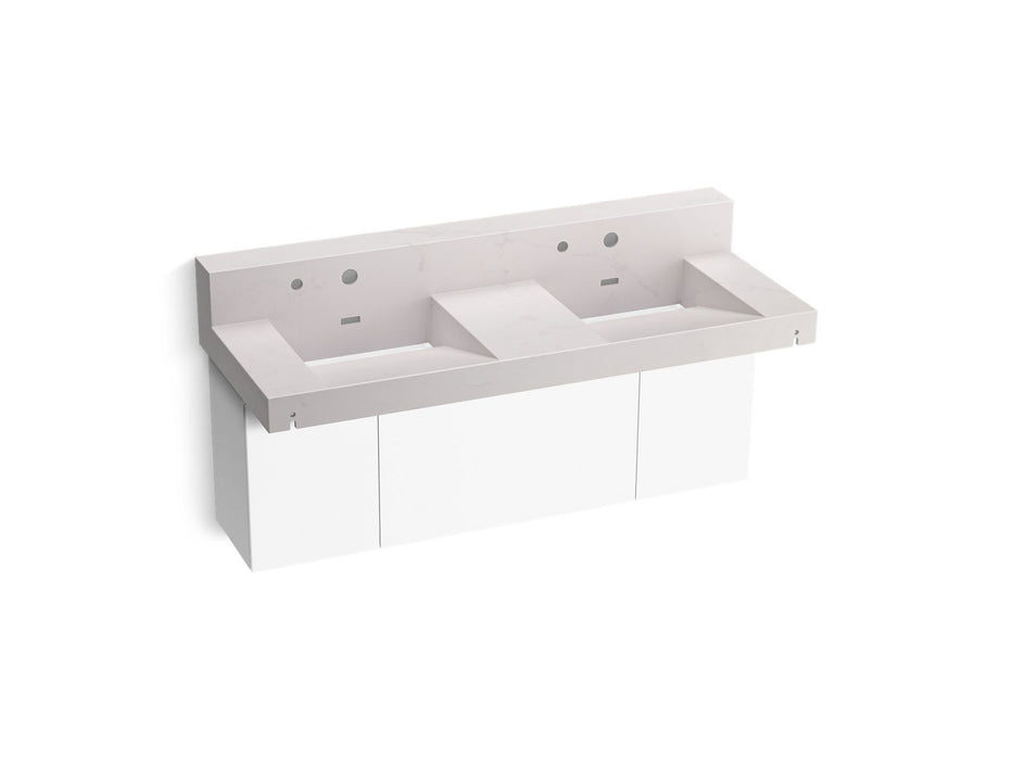KOHLER K-81025-BPW Constellation 60" wall-mount basin lavatory system with backsplash, et statuario