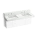 KOHLER K-81025-BPW Constellation 60" wall-mount basin lavatory system with backsplash, miami white