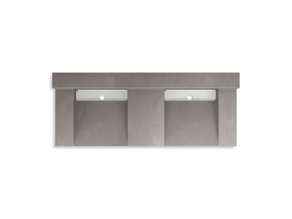 KOHLER K-81025-BSS Constellation 60" wall-mount basin lavatory system with backsplash, ash concrete