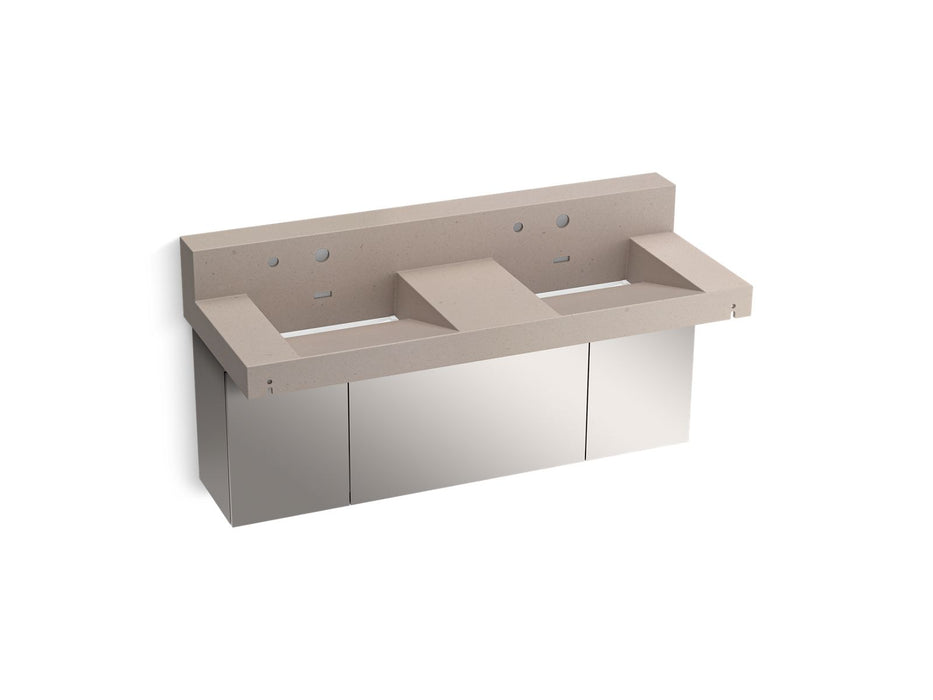 KOHLER K-81025-BSS Constellation 60" wall-mount basin lavatory system with backsplash, canvas