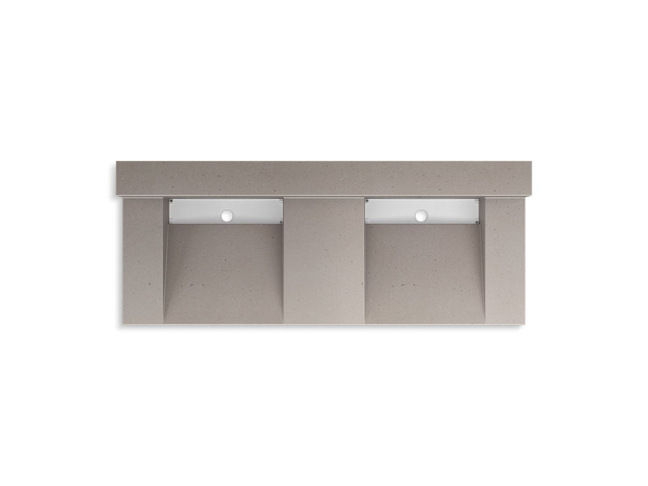 KOHLER K-81025-BSS Constellation 60" wall-mount basin lavatory system with backsplash, concrete