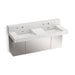 KOHLER K-81025-BSS Constellation 60" wall-mount basin lavatory system with backsplash, pearl jasmine