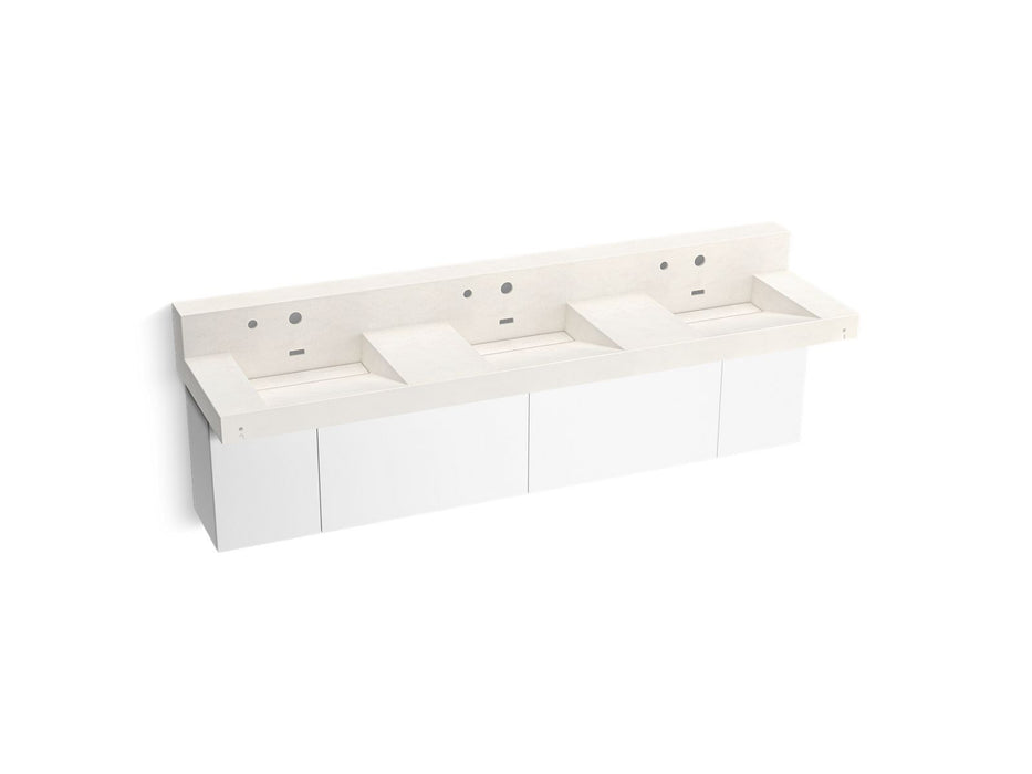 KOHLER K-81026-BPW Constellation 90" wall-mount basin lavatory system with backsplash, arrow root