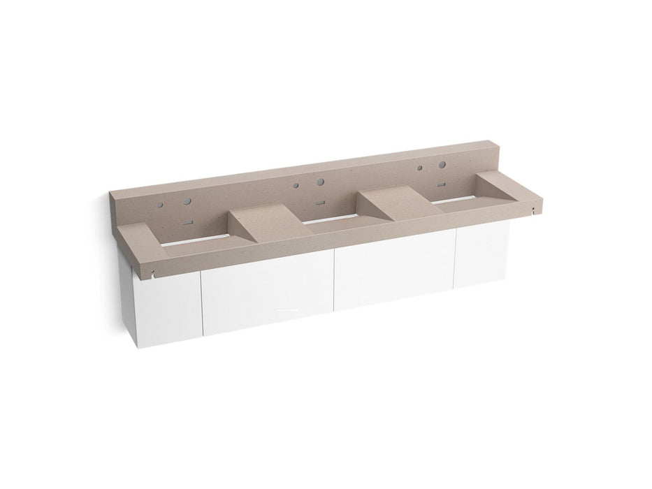 KOHLER K-81026-BPW Constellation 90" wall-mount basin lavatory system with backsplash, canvas