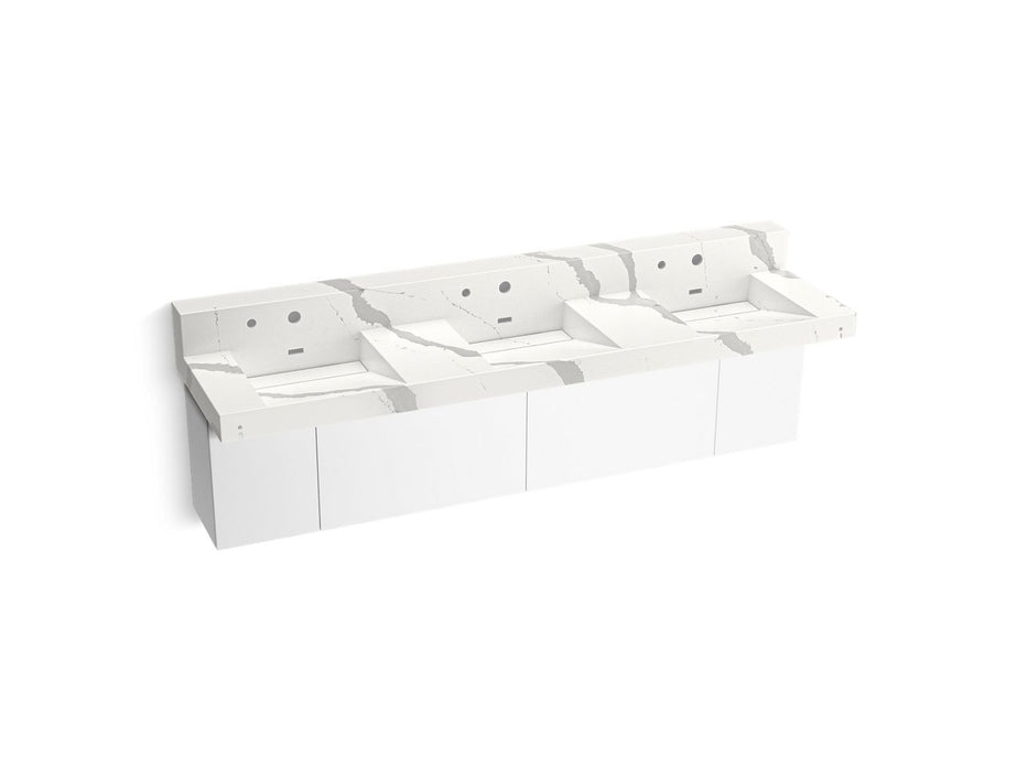 KOHLER K-81026-BPW Constellation 90" wall-mount basin lavatory system with backsplash, et bianco cal