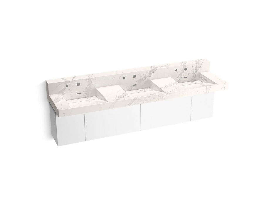 KOHLER K-81026-BPW Constellation 90" wall-mount basin lavatory system with backsplash, et cal gold