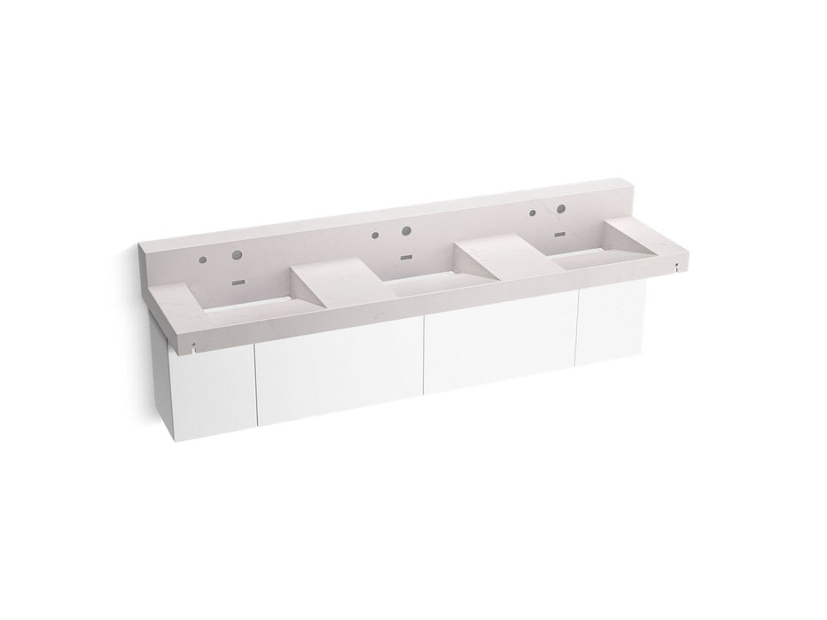 KOHLER K-81026-BPW Constellation 90" wall-mount basin lavatory system with backsplash, et statuario
