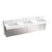 KOHLER K-81026-BSS Constellation 90" wall-mount basin lavatory system with backsplash, glacier white