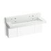 KOHLER K-81027-BPW Constellation 60" wall-mount trough lavatory system with backsplash, miami white