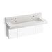 KOHLER K-81027-BPW Constellation 60" wall-mount trough lavatory system with backsplash, pearl jasmine