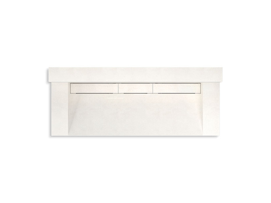 KOHLER K-81027-BSS Constellation 60" wall-mount trough lavatory system with backsplash, arrow root