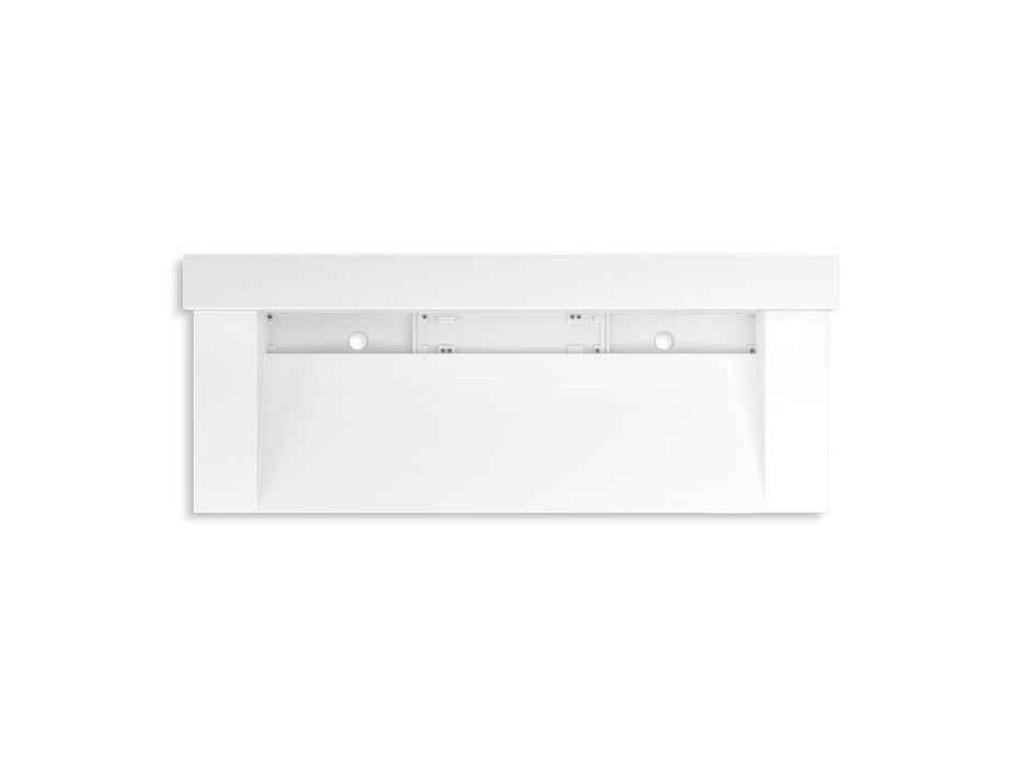 KOHLER K-81027-BSS Constellation 60" wall-mount trough lavatory system with backsplash, glacier white