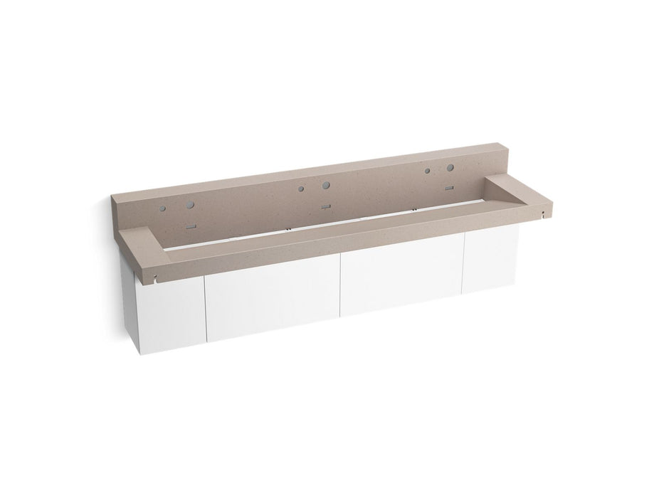 KOHLER K-81028-BPW Constellation 90" wall-mount trough lavatory system with backsplash, canvas