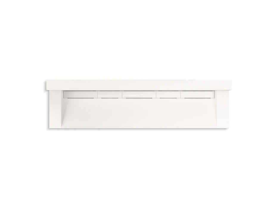 KOHLER K-81028-BPW Constellation 90" wall-mount trough lavatory system with backsplash, designer white