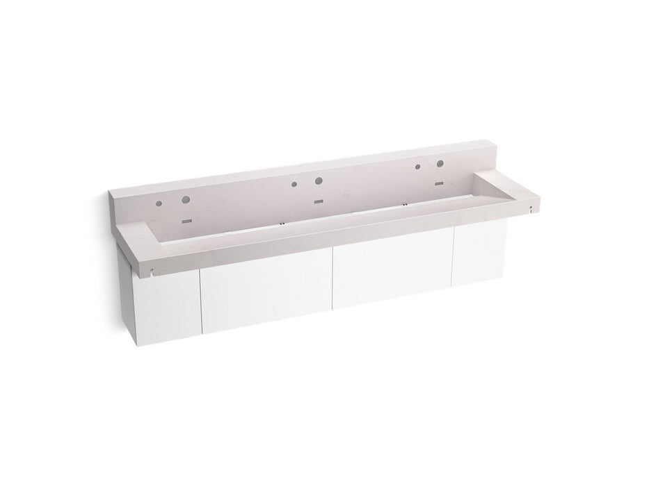 KOHLER K-81028-BPW Constellation 90" wall-mount trough lavatory system with backsplash, et statuario