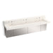 KOHLER K-81028-BSS Constellation 90" wall-mount trough lavatory system with backsplash, arrow root