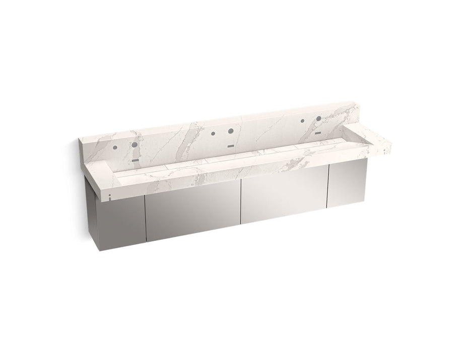 KOHLER K-81028-BSS Constellation 90" wall-mount trough lavatory system with backsplash, et cal gold