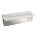 KOHLER K-81028-BSS Constellation 90" wall-mount trough lavatory system with backsplash, pearl jasmine