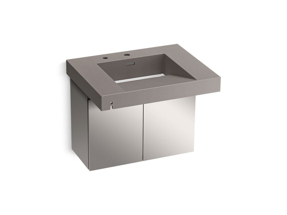 KOHLER K-81029-BSS Constellation 30" wall-mount lavatory system, ash concrete