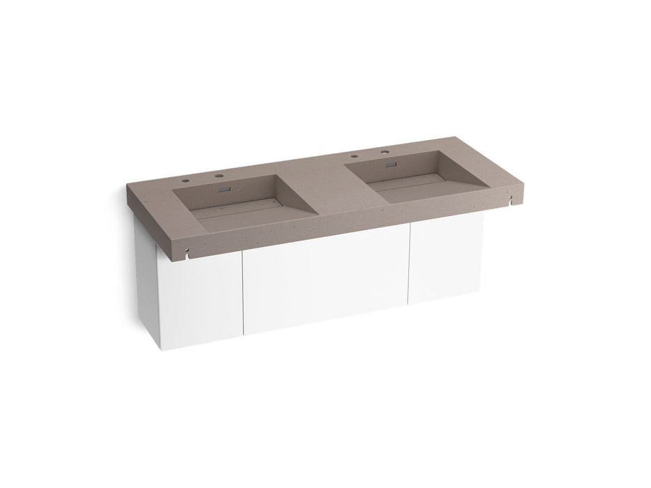 KOHLER K-81030-BPW Constellation 60" wall-mount basin lavatory system, concrete