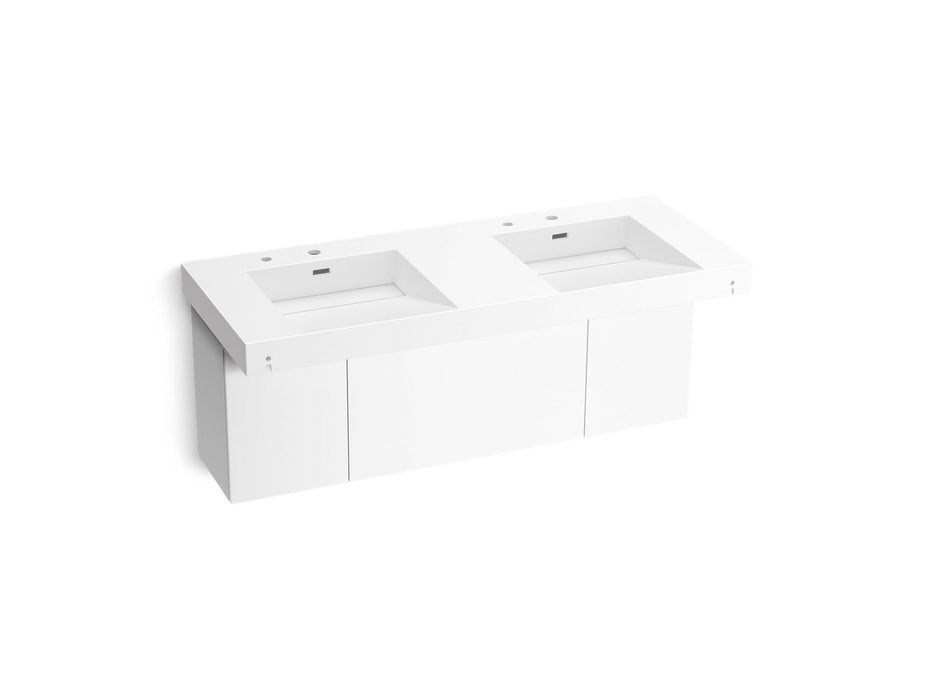 KOHLER K-81030-BPW Constellation 60" wall-mount basin lavatory system, glacier white