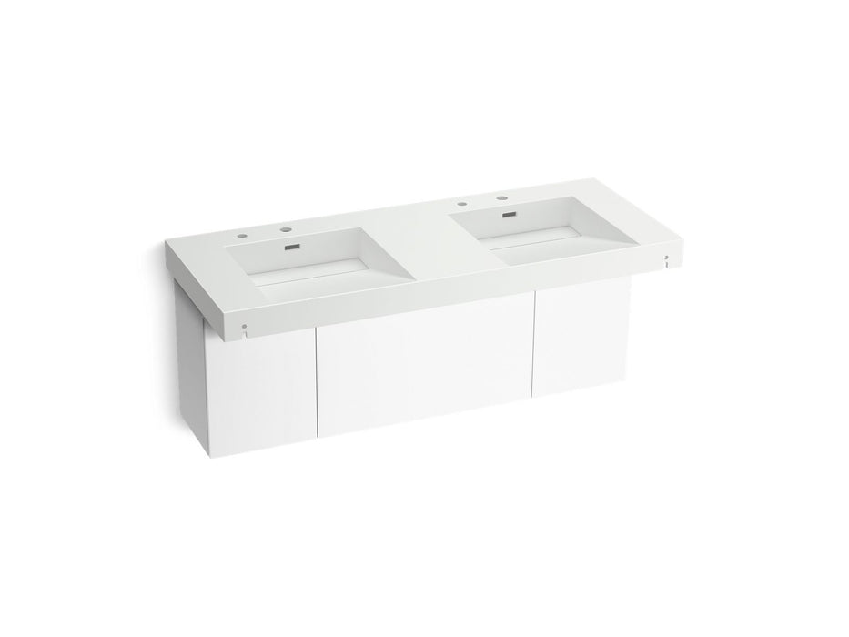 KOHLER K-81030-BPW Constellation 60" wall-mount basin lavatory system, miami white